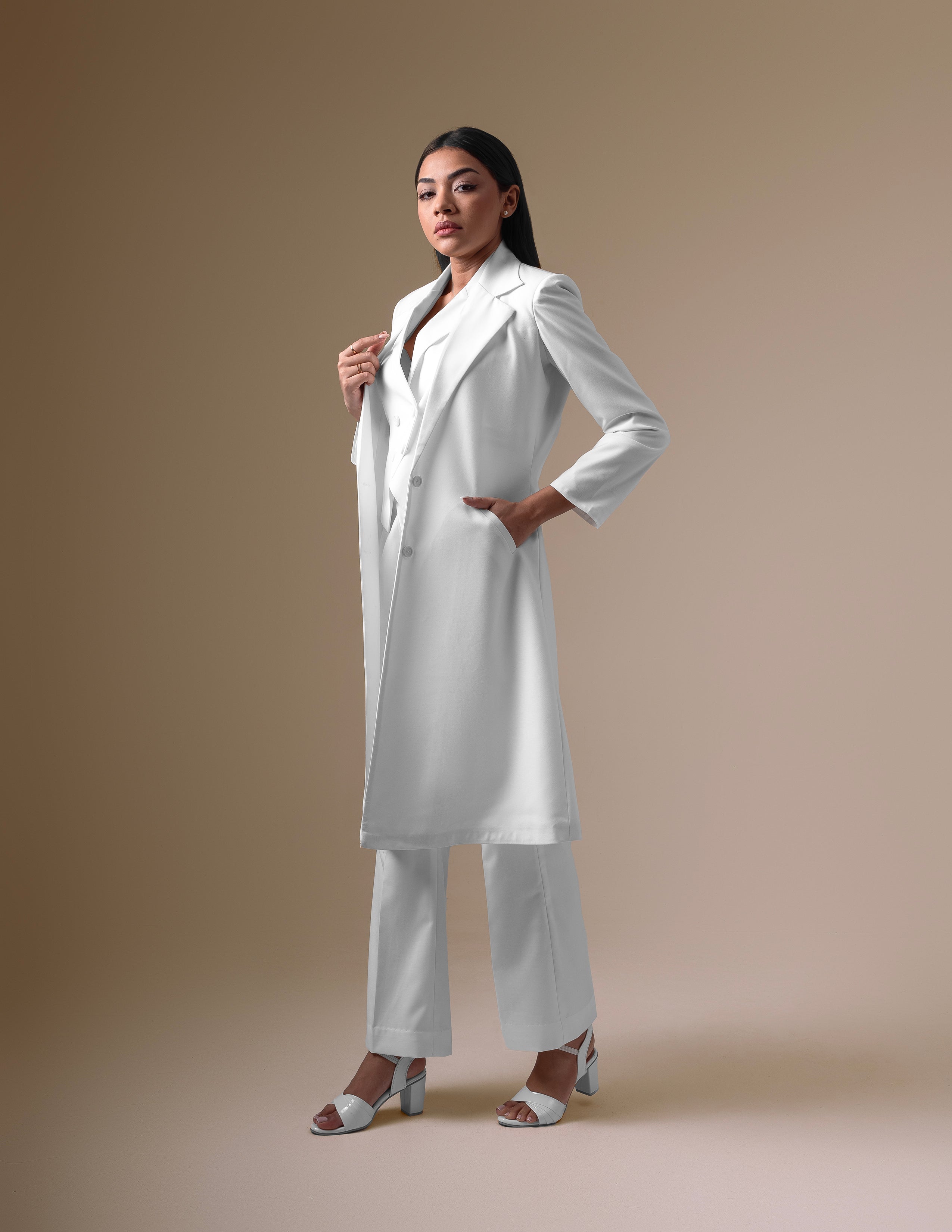 White 3-Piece Layered Co-ord