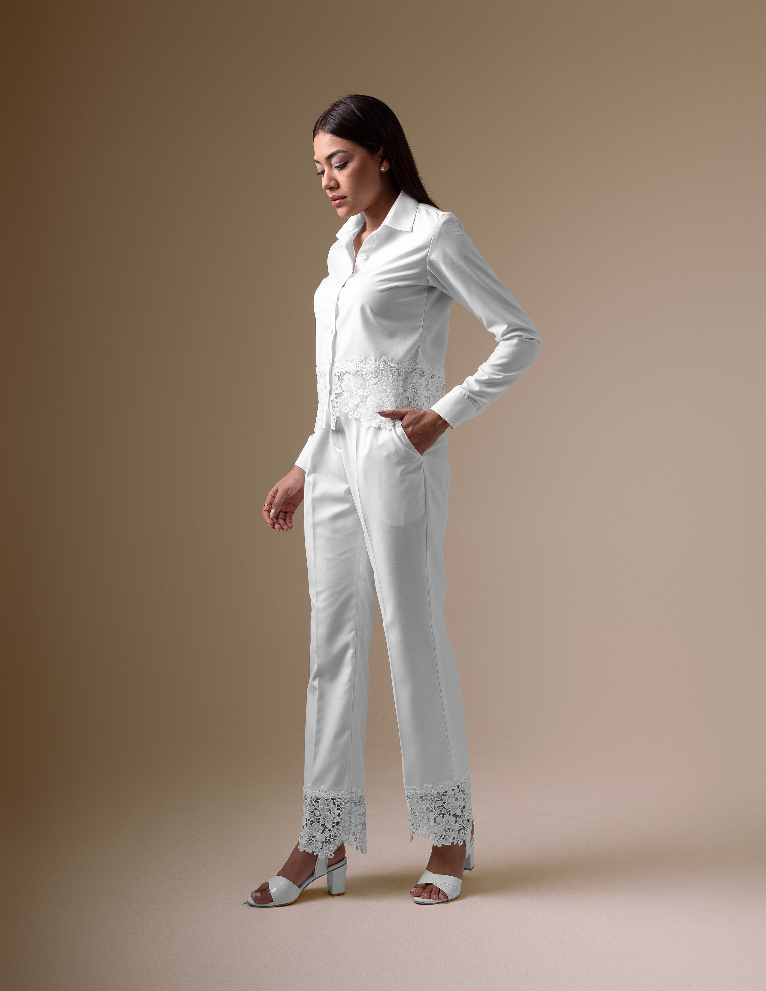 White Lace Detail Co-ord