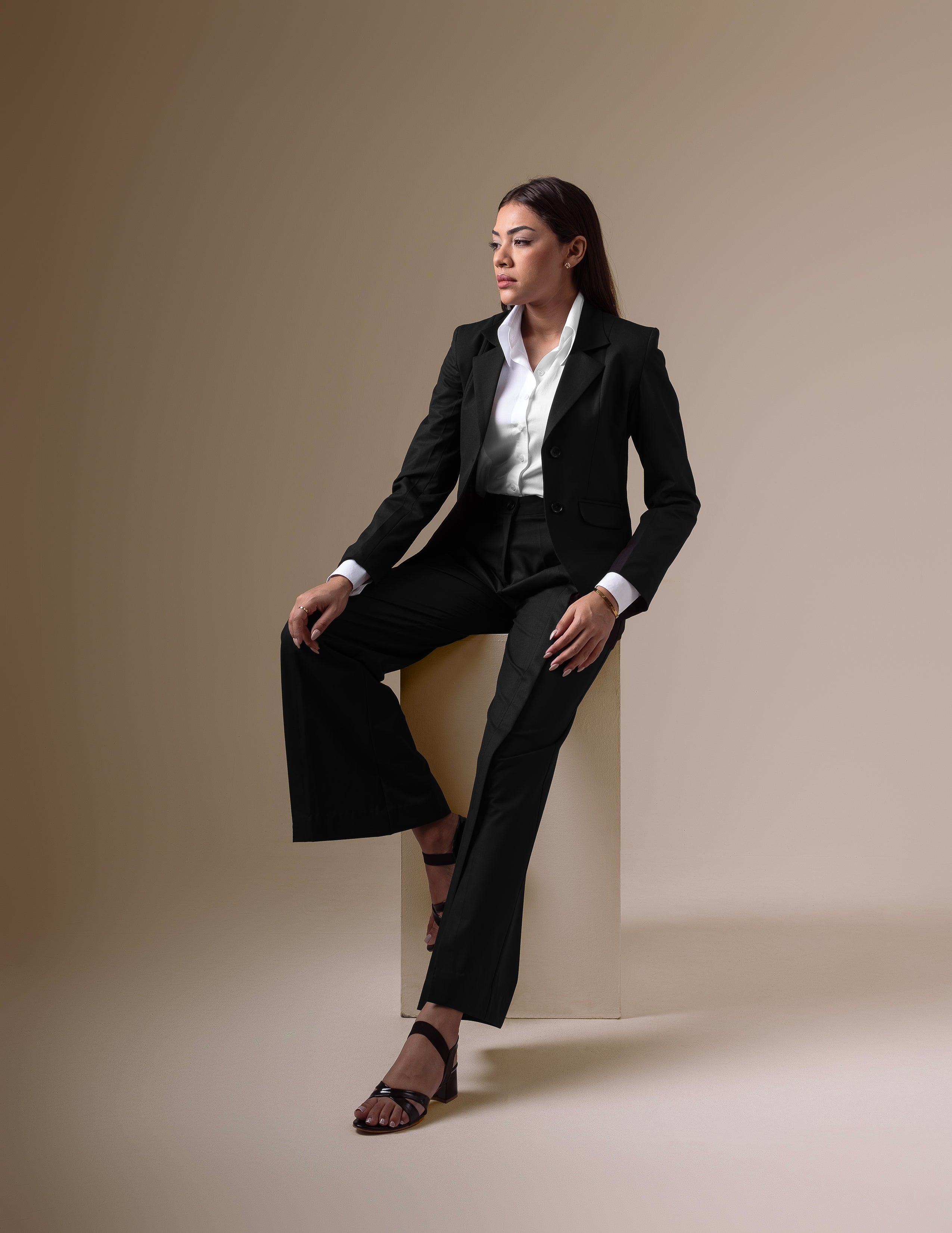 Black Blazer & Slit Trouser