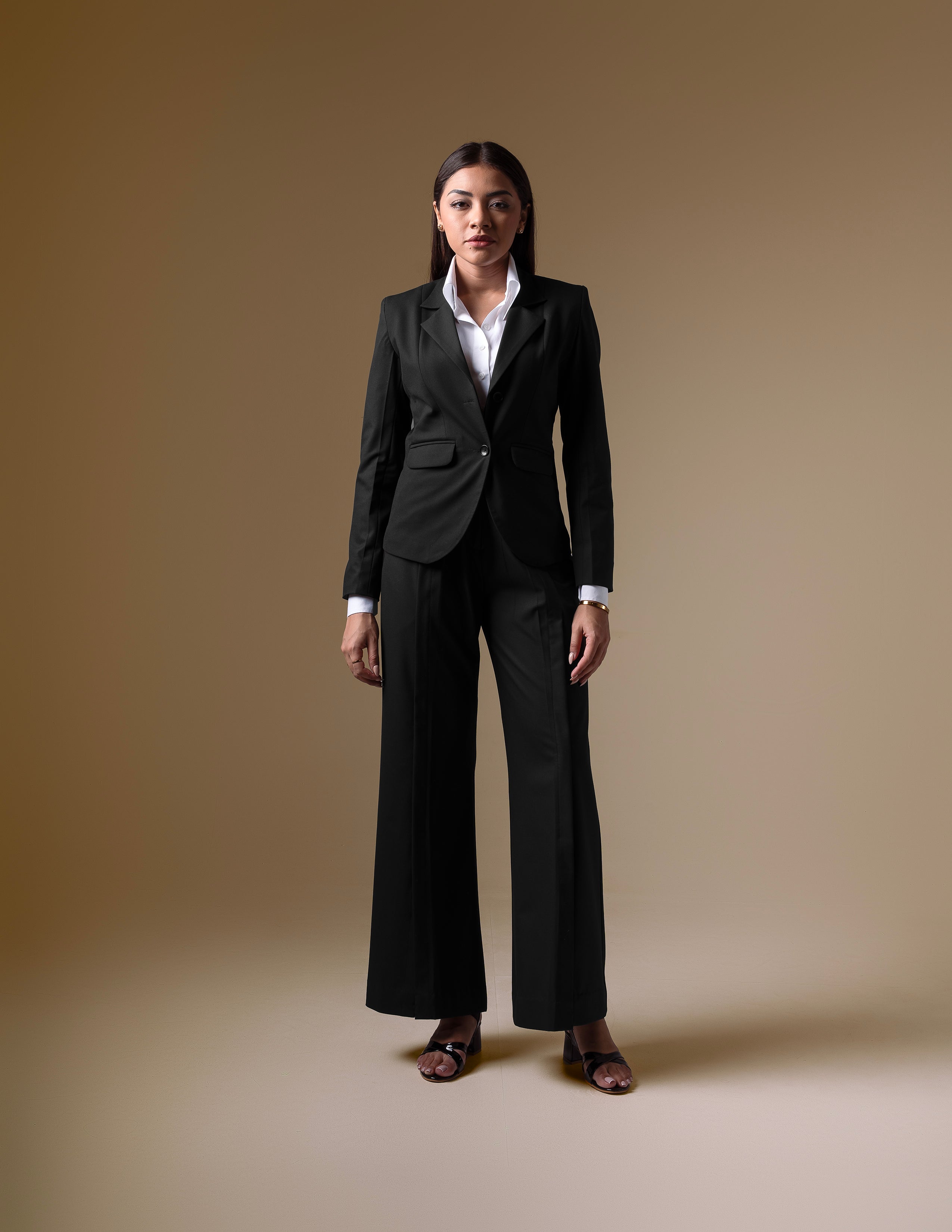 Black Blazer & Slit Trouser
