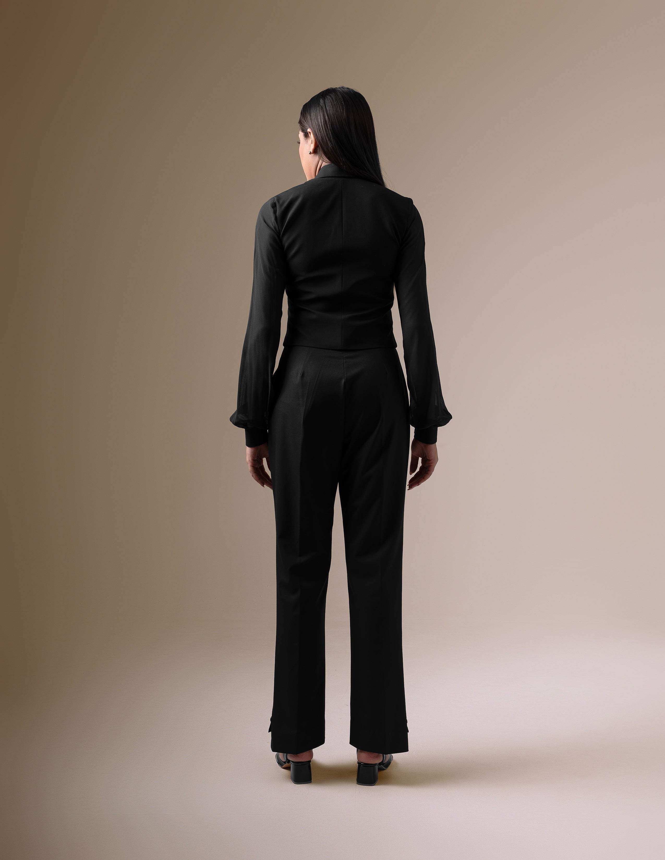 The Black Coat-Collar Waistcoat Set