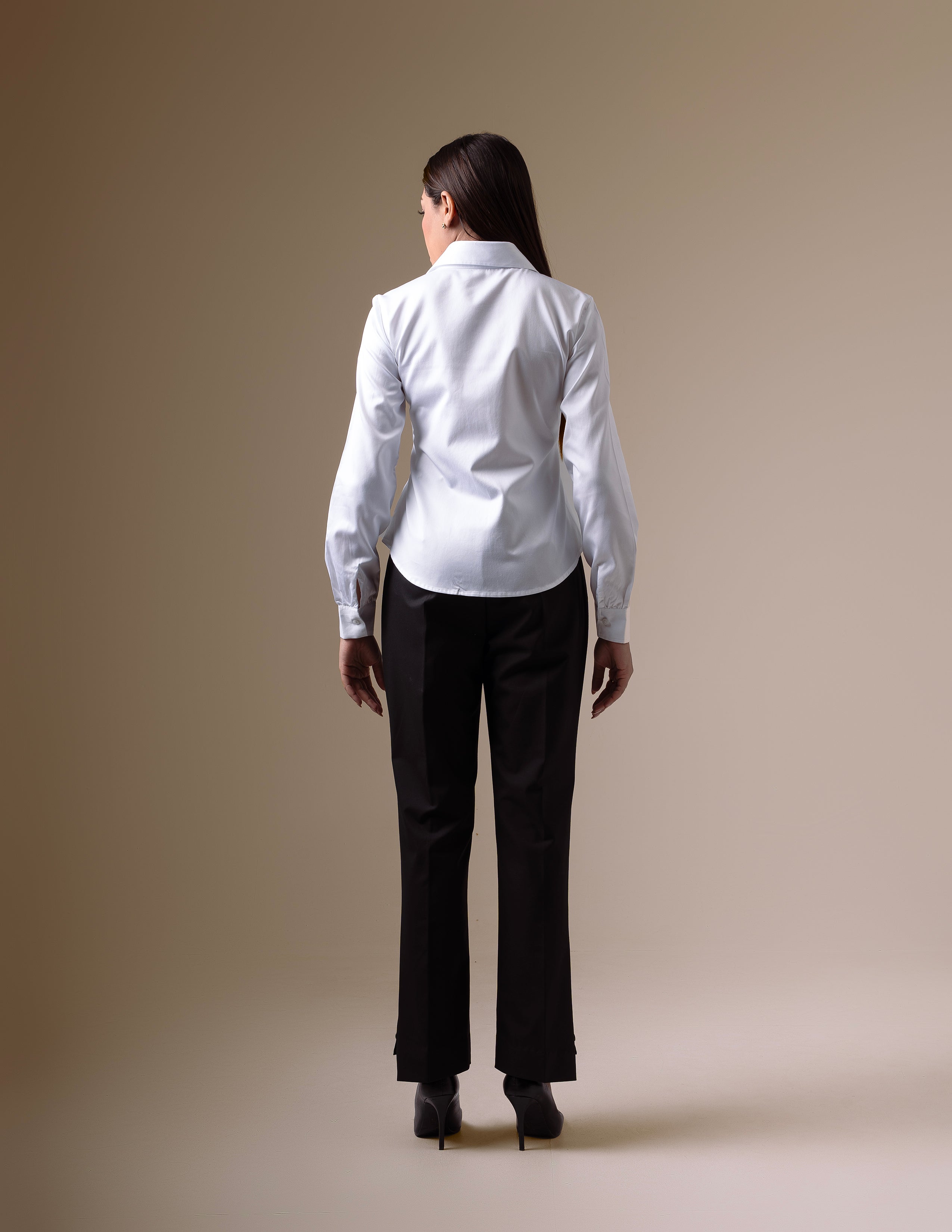 White V-Neck Corporate Shirt