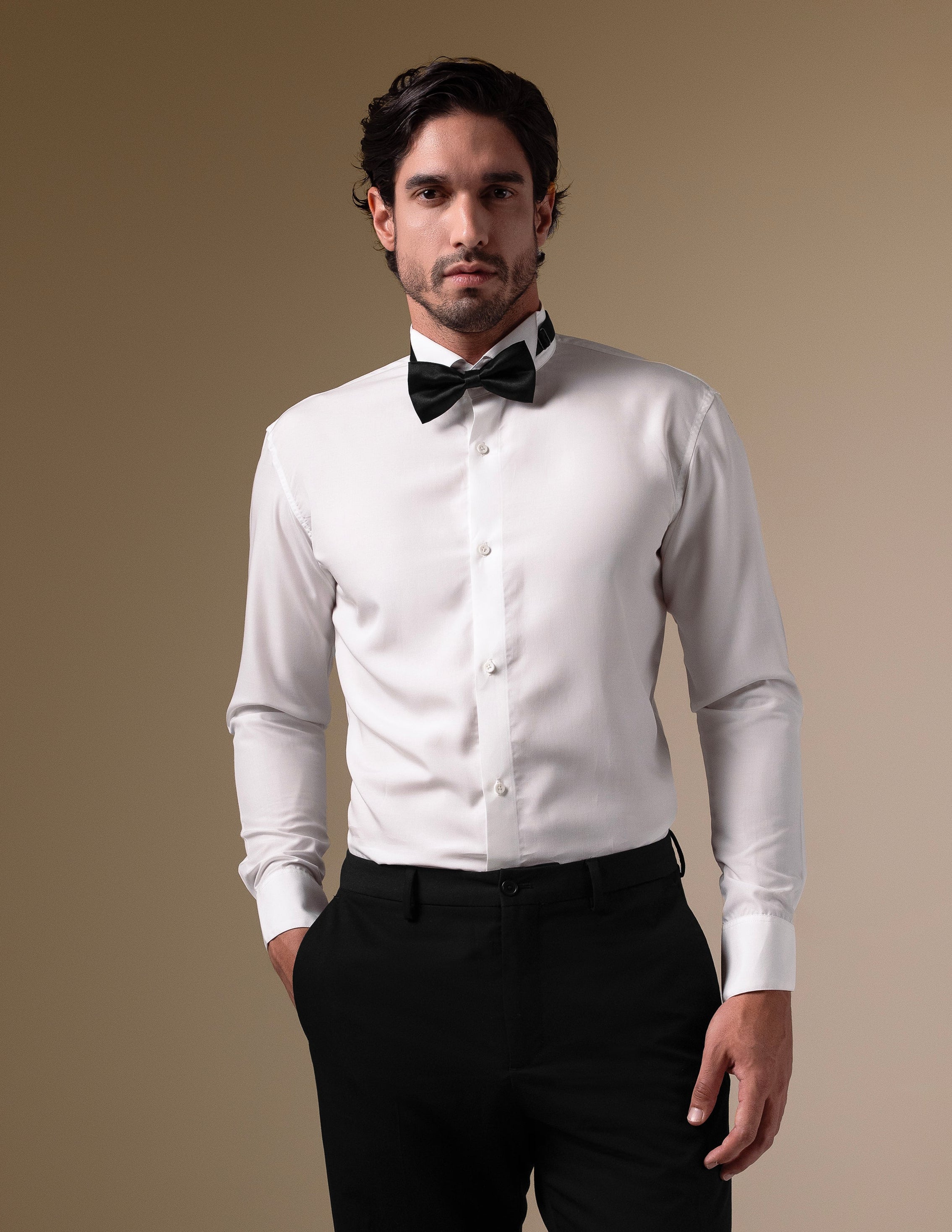 The White Formal Bow Shirt