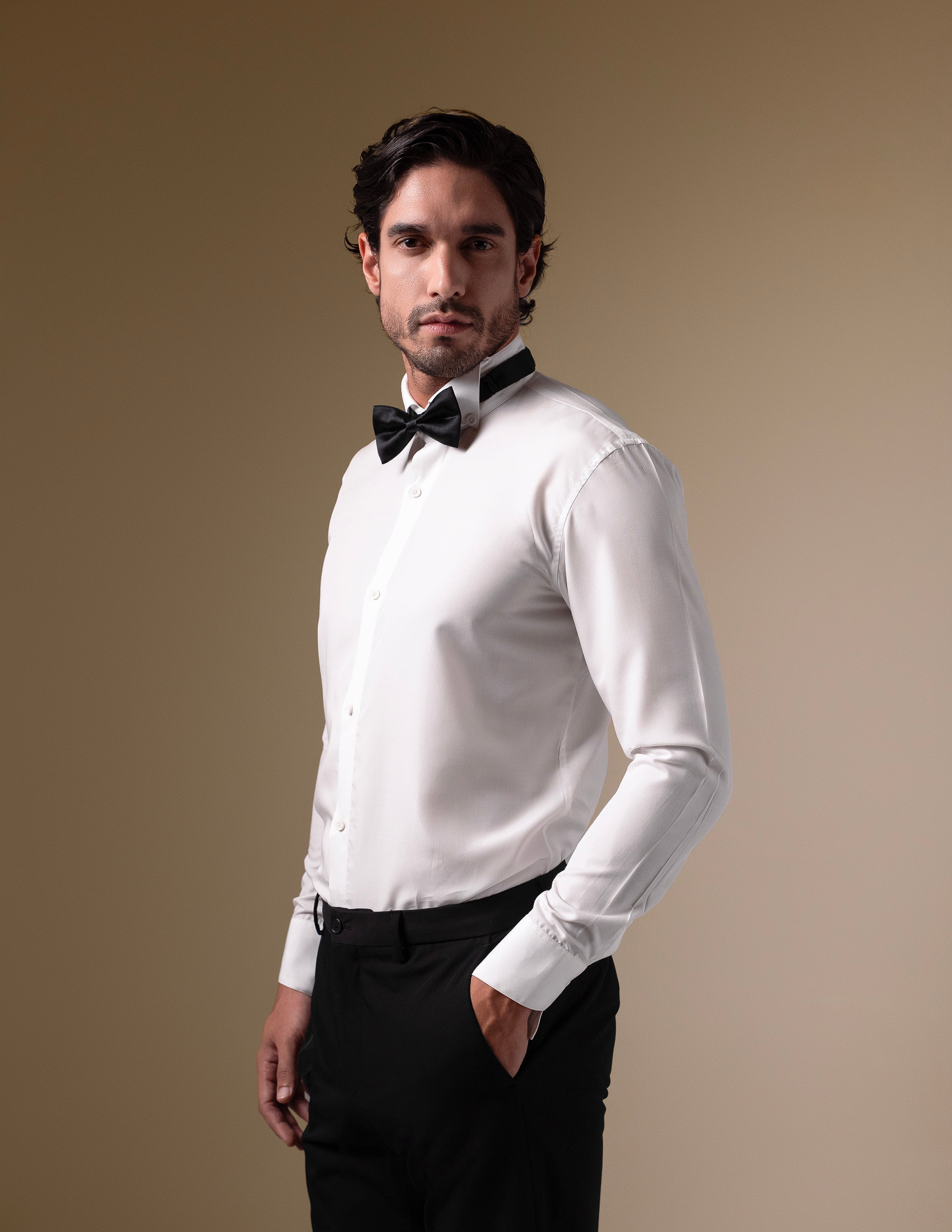 The White Formal Bow Shirt