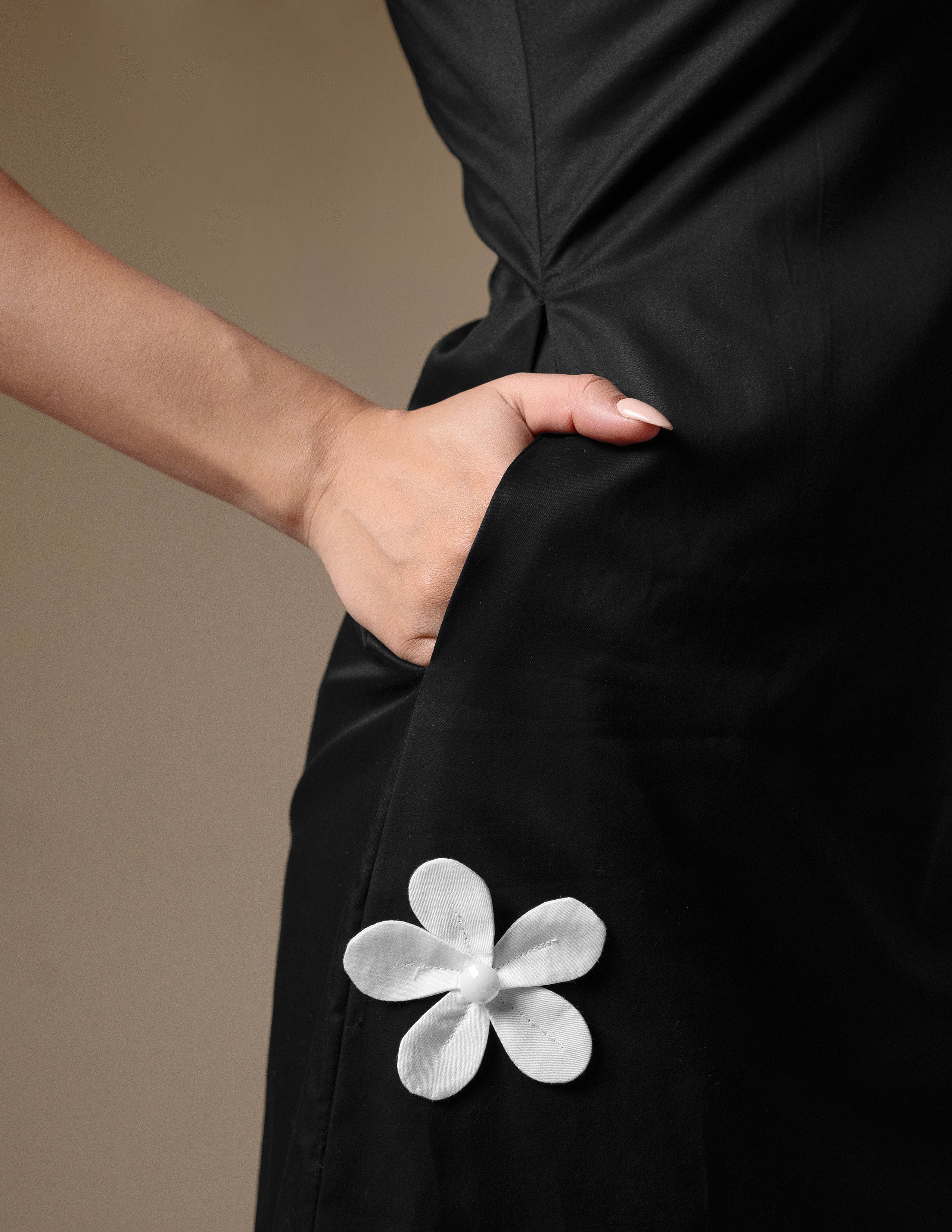 Black & White Floral Mini Dress
