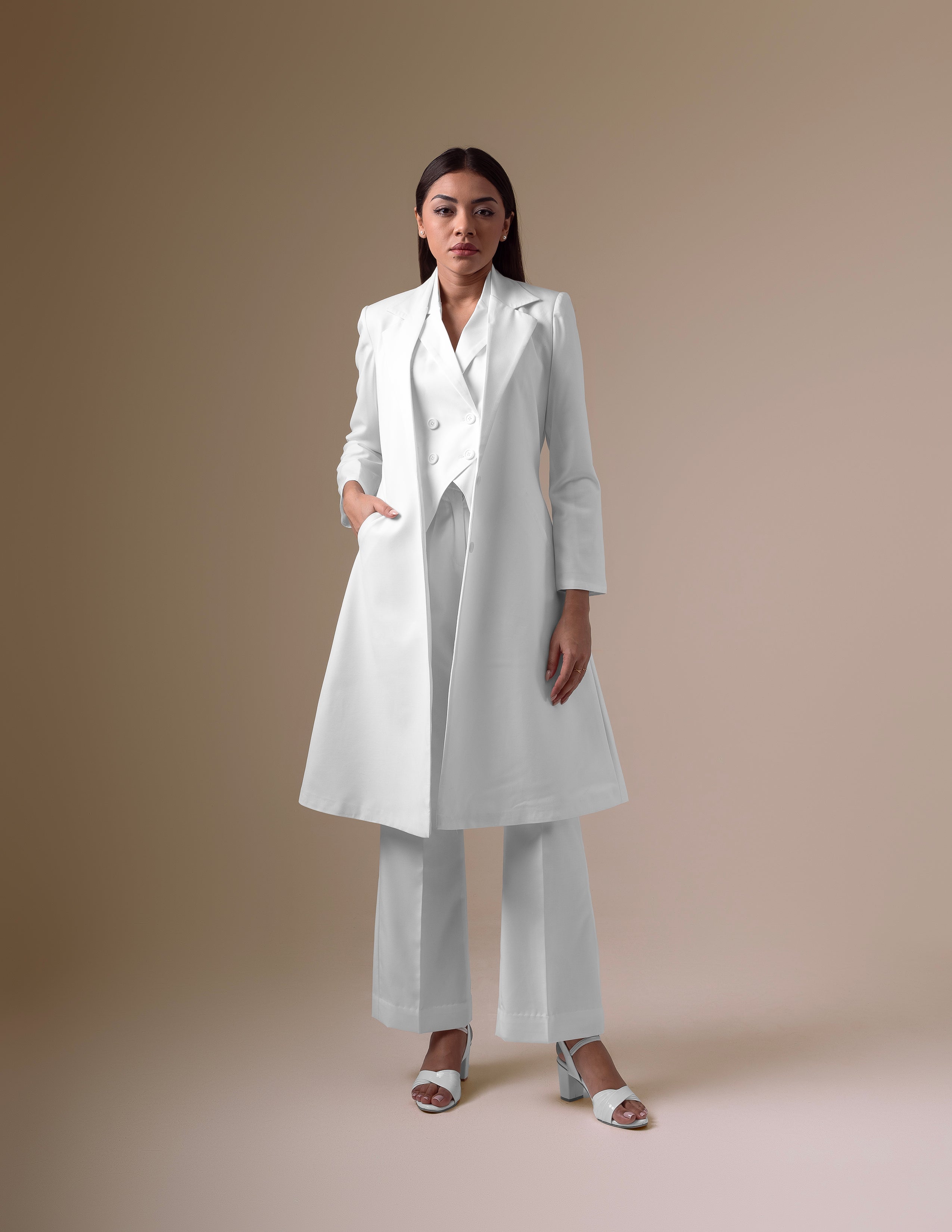 White 3-Piece Layered Co-ord