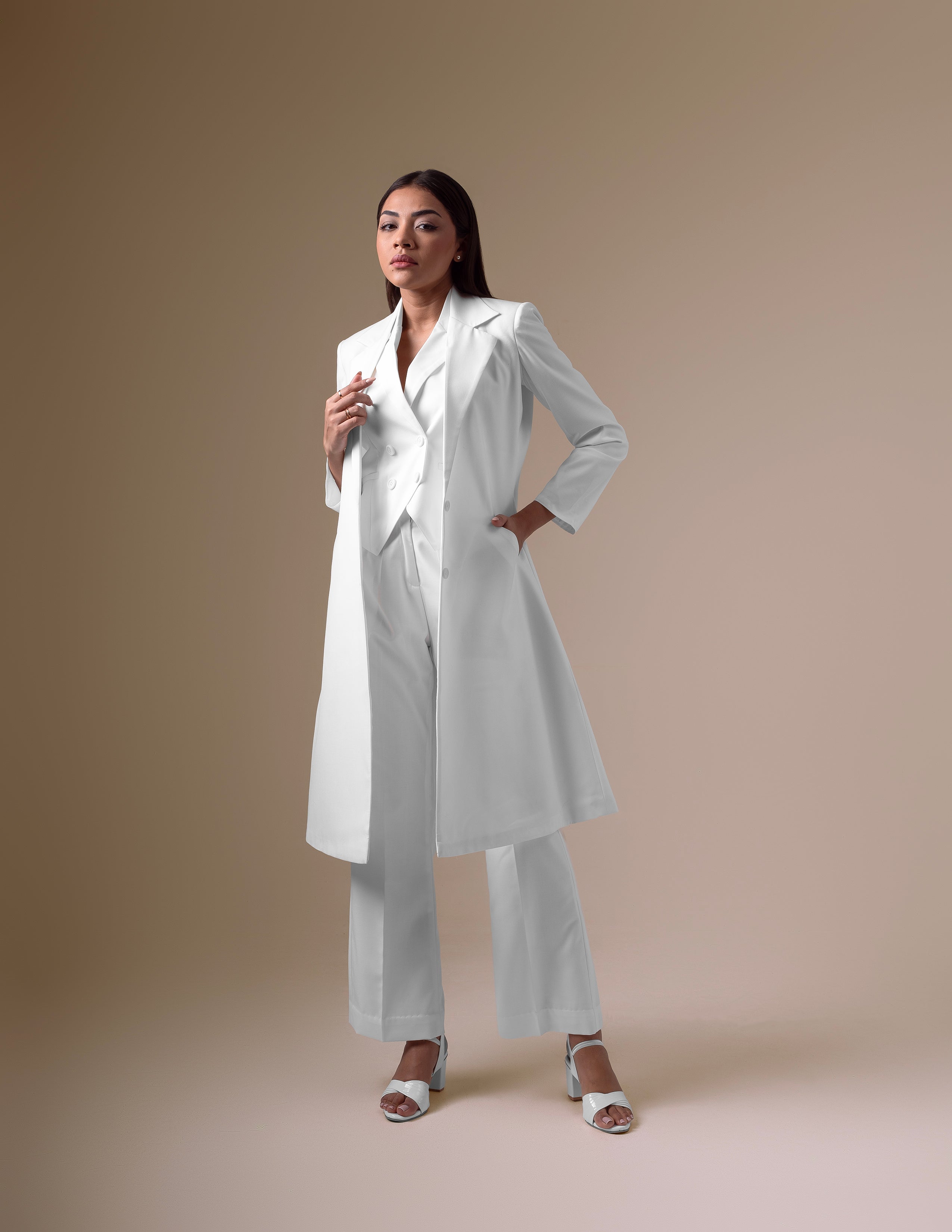 White 3-Piece Layered Co-ord