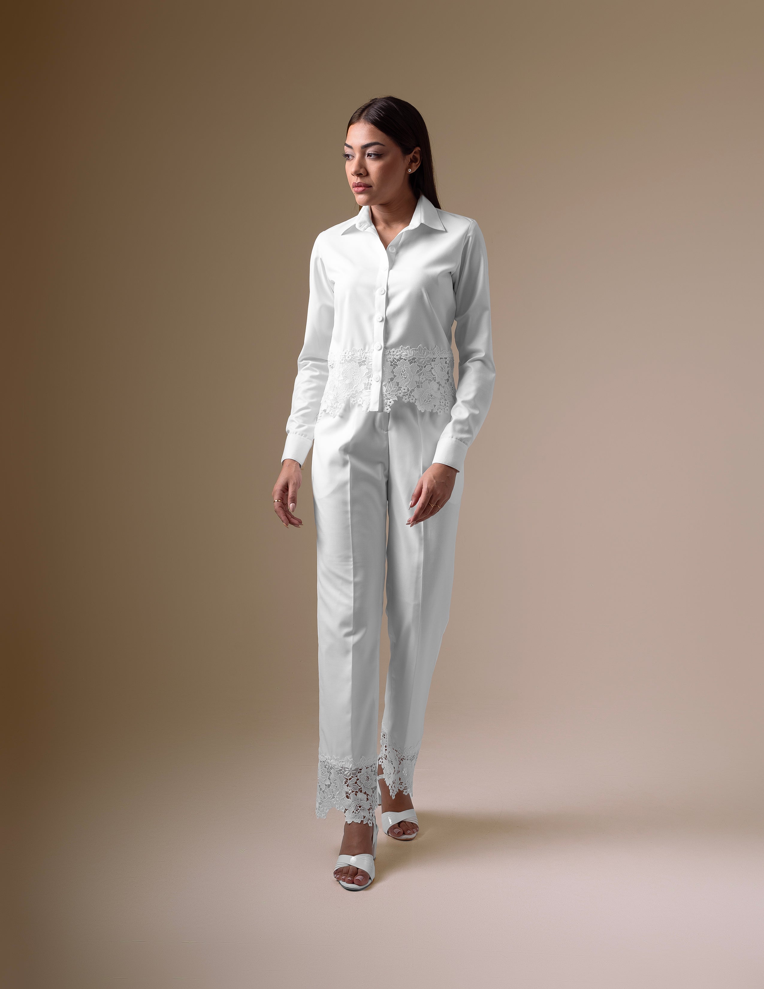 White Lace Detail Co-ord