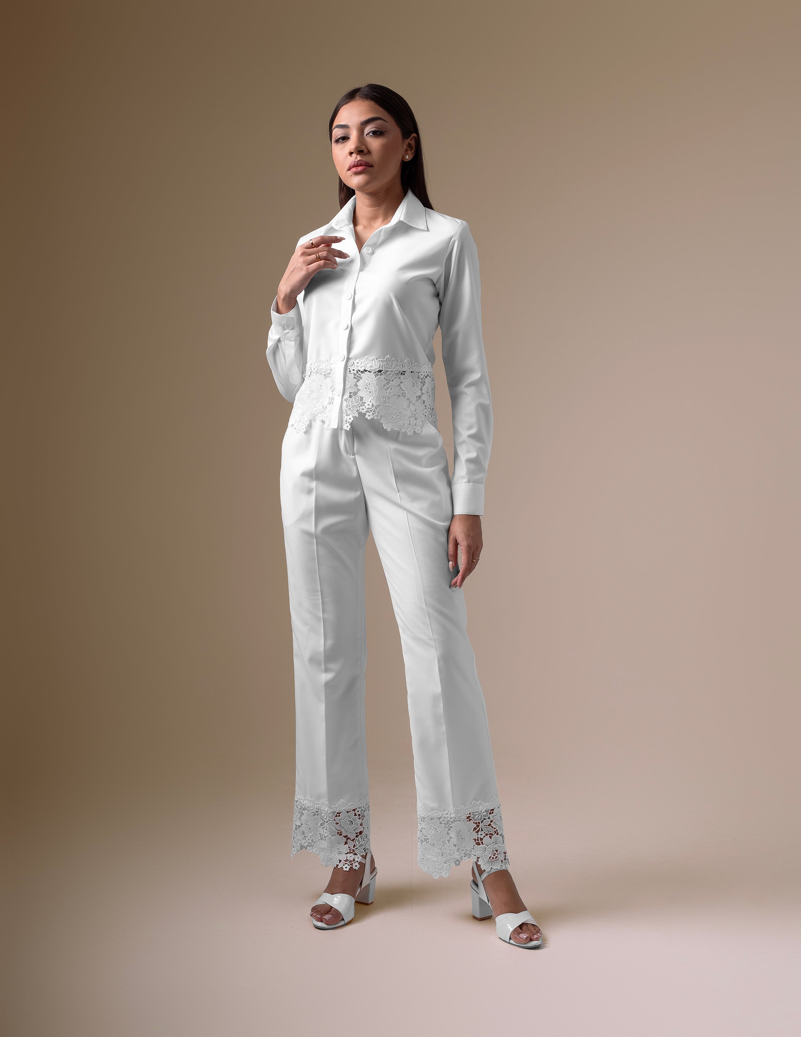 White Lace Detail Co-ord