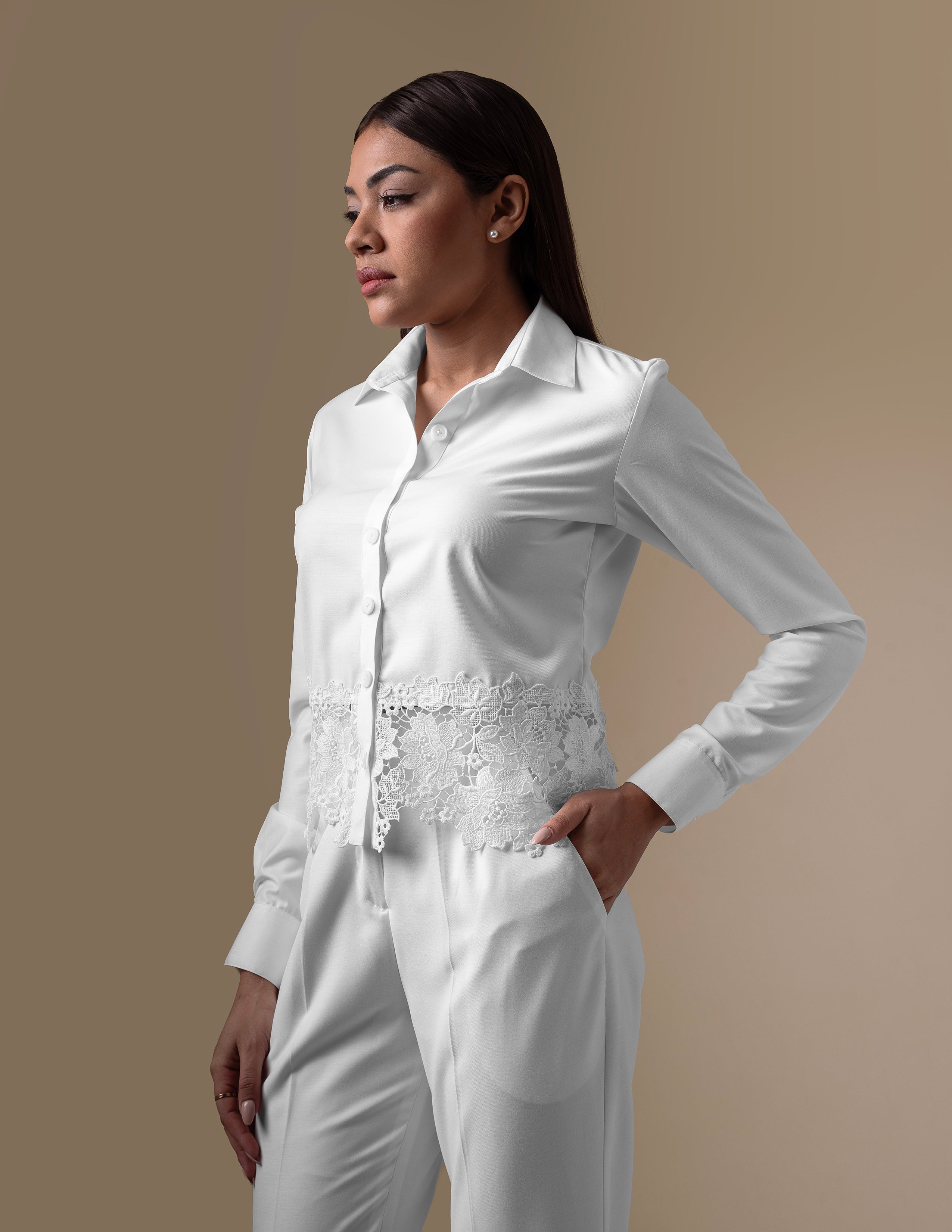 White Lace Detail Co-ord