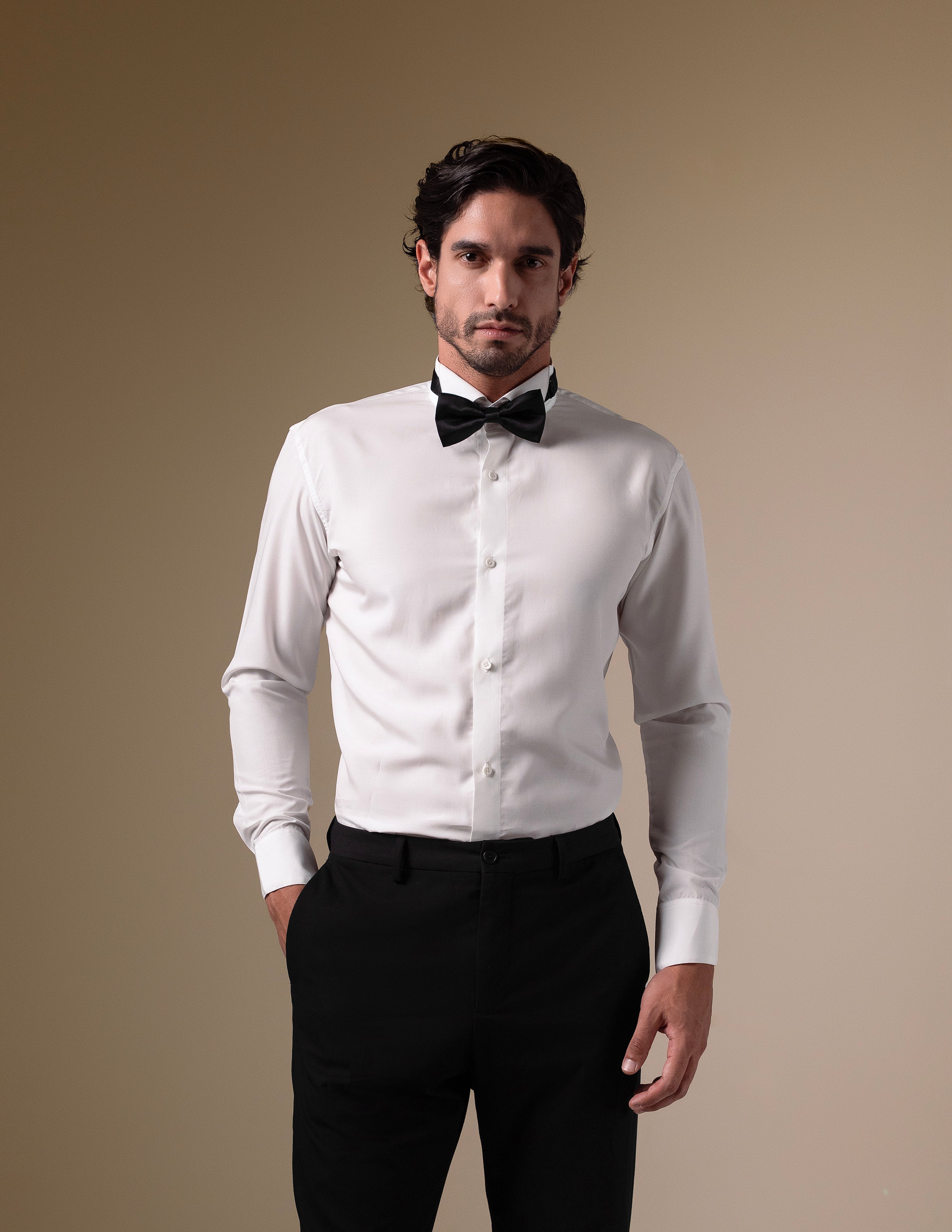 The White Formal Bow Shirt