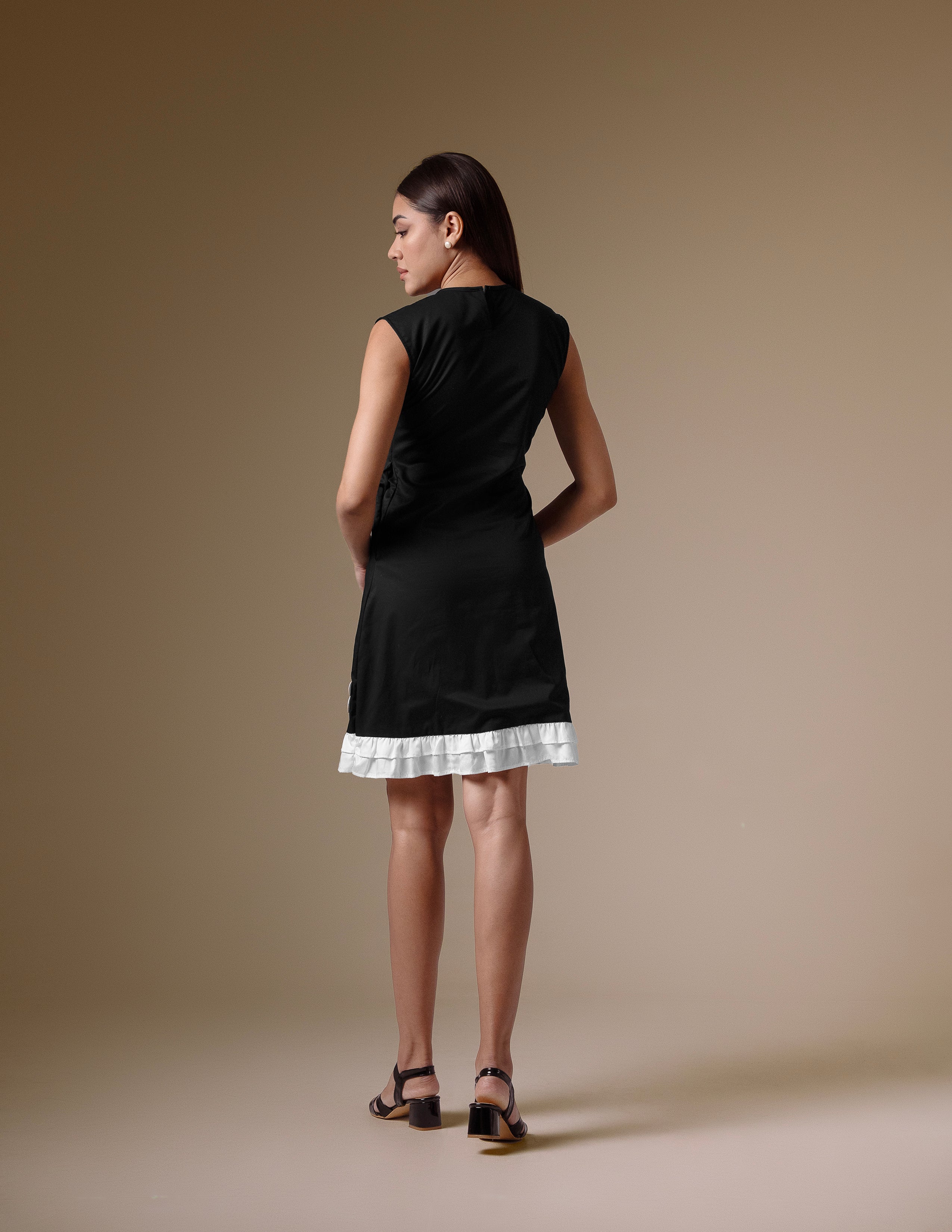 Black & White Floral Mini Dress