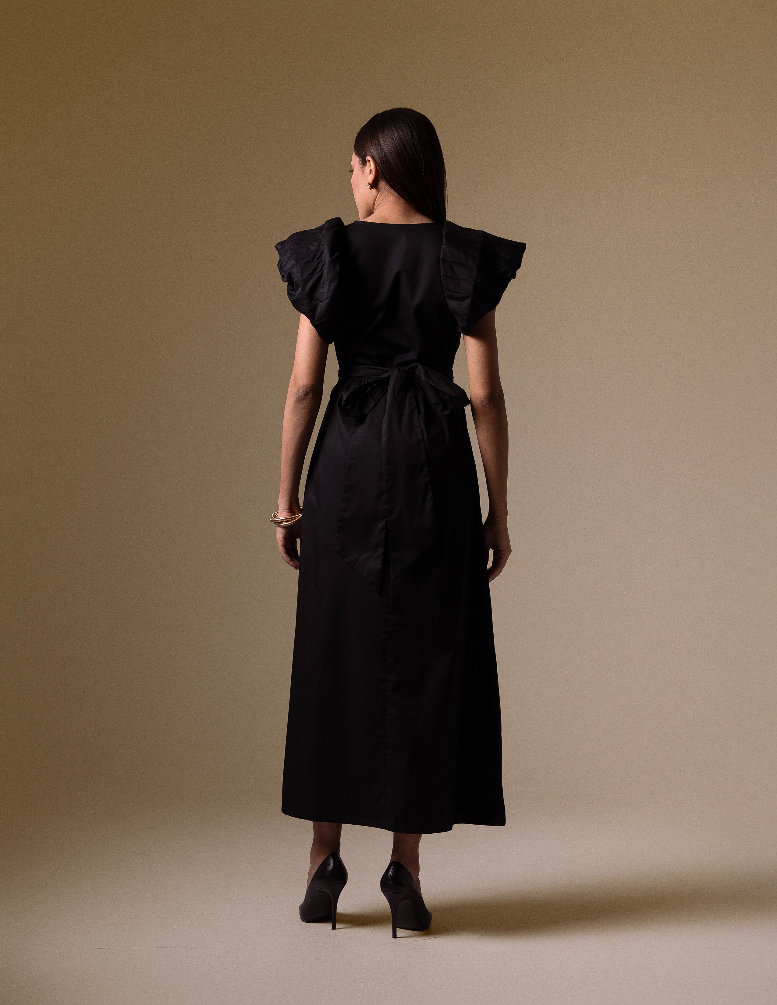 Black Floral-Detail Cotton