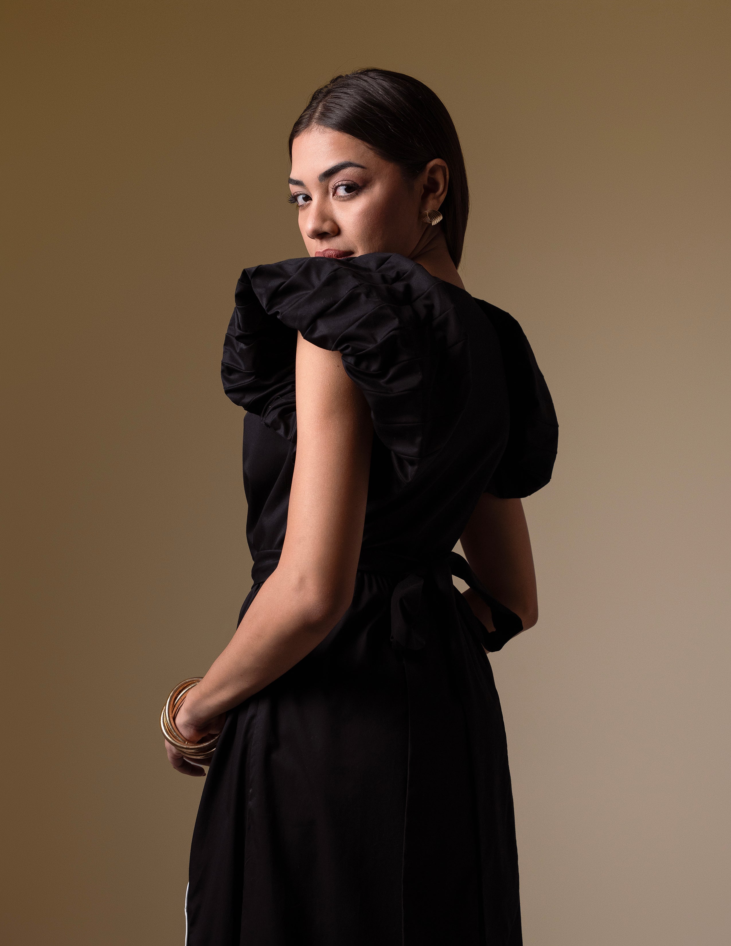 Black Floral-Detail Cotton